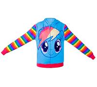 My Little Pony Rainbow Dash Mens Striped Zip Up Hoodie (Adult X-Small)