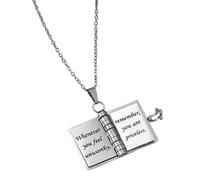 My Little Star Book Necklace, tragbarer Schmuckanhänger, 8,9 x 6,1 cm, stylish Titanium Steel Kette, elegant, faltbares Design für Mädchen, Mütter, Töchter, Lehrer, Geburtstag, Graduation, Tanz, Se
