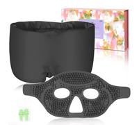 my novel things Augenmaske Kühlend und Schlafmaske 2 Stück für Frauen, Schlaf Entspannungs Augenmaske Seidendamast, Vollabdeckende Augenmaske mit Gel Perlen Kühlmask for Dark Circles and Puffiness