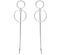 MYA art Damen Ohrringe Ohrstecker 925 Sterling Silber Ringe Kreis Offen Anhänger mit Stab Hängend in geometrische Formen Ohrhänger Modern XXL MYASIOHR-83