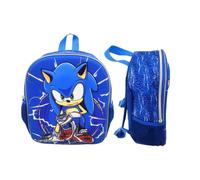 mybagstory 3D Sonic Jungen Rucksack, Blau, Kinder, Schule, Kindergarten, Kindergarten, Schulranzen, Jungen, verstellbare Schultergurte, Geschenkidee, 30,5 cm, blau, Enfant