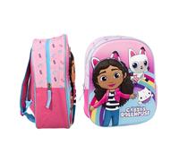 mybagstory Gabby's Dollhouse 3D Rucksack Mädchen - Rosa - Kinder - Schule - Kindergarten - Schulranzen Mädchen - Größe 31 cm - verstellbare Träger - Geschenkidee, Gabby's Dollhouse Pink, enfant
