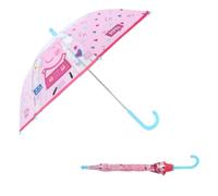 mybagstory Regenschirm für Kinder - Peppa Pig - Rosa - Kindergarten - Urlaub - Mädchen-Regenschirm - 73 cm - Geschenkidee - leicht - kompakt - manuelle Öffnung - strapazierfähig - Klemmschutz
