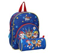 mybagstory - Rucksack - 2-teiliges Set - Paw Patrol - Blau - Kinder - Schule - Kindergarten - Grundschule - Schulranzen Jungen - Größe 31 cm - verstellbare Träger - Geschenkidee + Federmäppchen