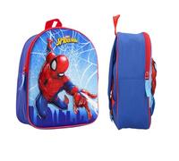 mybagstory- Rucksack - 3D - Spiderman - Blau - Kind - Schule - Vorschule - Kindertagesstätte - Krippe - Jungen-Schulranzen - Größe 31 cm - Verstellbare Träger - Geschenkidee
