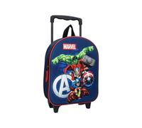 mybagstory Rucksack für Kinder - Trolley - Avengers - 3D - Blau - Kinder - Schule - Kindergarten - Kindergarten - Jungen - Größe 32 cm - verstellbare Träger - Rollen - Geschenkidee