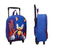 mybagstory - Rucksack mit 3D-Rädern Sonic blau für Kinder Jungen - Trolley - Kinder - Schule - Kindergarten - Kindergarten - Jungen - Größe 32 cm - verstellbare Träger - Rollen - Geschenkidee, Sonic