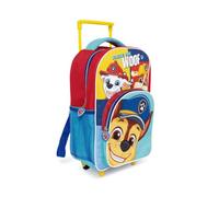 mybagstory Rucksack mit Rollen, Paw Patrol | Schulranzen Trolley für Kinder 36 cm | Kindergartentasche mit faltbarem Boden | offizielles Design Chase und Marcus | Blau und Rot