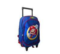 mybagstory - Rucksack mit Rollen Super Mario - 47 x 27 x 16 cm - große Tasche + Fronttasche - Trolley für Kinder, Kindergarten und Grundschule, offizielles Produkt von Super Mario, Sonic Blau, Kinder
