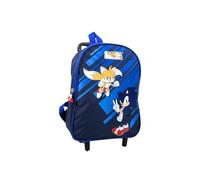 Mybagstory - Rucksack mit Sonic Rädern für Jungen - Blauer Trolley für Grundschule - Kinder - 32 cm - Verstellbare Träger - Geschenkidee