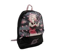 mybagstory - Rucksack Naruto - 43x30x14cm - Große Haupttasche + Fronttasche - Verstellbare Träger - Schultasche College - Offizielles Manga Anime Produkt, Naruto schwarz, enfant