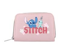 mybagstory Stitch Geldbörse für Kinder | Kleines Portemonnaie Mädchen Rosa | Münztasche mit silberfarbenem Reißverschluss | ideales Geschenk für Geburtstag und Schule | 10 x 15 cm