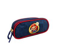 mybagstory Super Mario Federmäppchen, Doppelfach, 22,5 x 9,5 x 7,3 cm, Reißverschluss, für Jungen, Grundschule, Super Mario Blau, Kinder, Klassisch