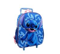 mybagstory - Trolley - Stitch - Blau - Kinder - Schule - Kindergarten - Grundschule - Schulranzen für Mädchen - Größe 30,5 cm - verstellbare Träger - Rollen - Geschenkidee - 100 Jahre Disney