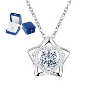 MYBELLNA Moissanite Anhänger Halskette für Frauen S925 Sterling Silber 0.8CT 1CT D Farbe VVS1 Klarheit Brillante Runde Schnitt Labor Diamant Moissanite Herz Halskette für Frauen Geschenk für sie
