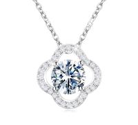 MYBELLNA Moissanite Anhänger Halskette für Frauen S925 Sterling Silber 0.8CT 1CT D Farbe VVS1 Klarheit Brillante Runde Schnitt Labor Diamant Moissanite Herz Halskette für Frauen Geschenk für sie