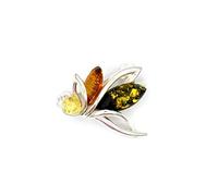 MyBer® Brosche Bernsteinbrosche Gute Fee Bernstein Damen Schmuck Sterling Silber 925 2x 1,5cm PMBER25