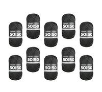 myboshi 50/50-Ganzjahres-Wolle aus Baum- und Merinowolle, für Oberbekleidung geeignet, Mulesing-frei, hochwertiges Häkel-/Strickgarn, 50g, Ll 110m Grau (Anthrazit) 10 Knäuel