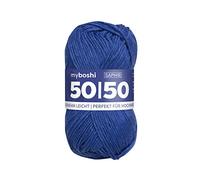 myboshi 50/50-Ganzjahres-Wolle aus Baum- und Merinowolle, für Oberbekleidung geeignet, Mulesing-frei, hochwertiges Häkel-/Strickgarn, 50g, Ll 110m Blau (Saphir), 1 Knäuel