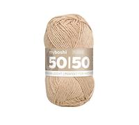 myboshi 50/50-Ganzjahres-Wolle aus Baum- und Merinowolle, für Oberbekleidung geeignet, Mulesing-frei, hochwertiges Häkel-/Strickgarn, 50g, Ll 110m Rosa (Puder), 1 Knäuel