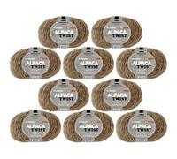 myboshi Alpaca Twist, melierter Alpaka-Woll-Mix, für Pullover, Schals u.v.m., 50g, Lauflänge 90m Beige 10 Knäuel