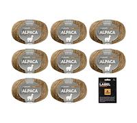 myboshi Alpaca-Wolle inkl. original Label in Lederoptik, zum Häkeln/Stricken, temperaturregulierend, angenehm weich, für Damenoberbekleidung Braun (Ocker), 8 Knäuel