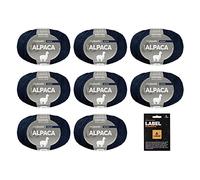 myboshi Alpaca-Wolle inkl. original Label in Lederoptik, zum Häkeln/Stricken, temperaturregulierend, angenehm weich, für Damenoberbekleidung Blau (Marine), 8 Knäuel