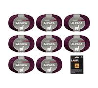 myboshi Alpaca-Wolle inkl. original Label in Lederoptik, zum Häkeln/Stricken, temperaturregulierend, angenehm weich, für Damenoberbekleidung Rosa (Fuchsia), 8 Knäuel