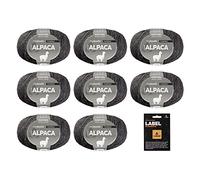 myboshi Alpaca-Wolle inkl. original Label in Lederoptik, zum Häkeln/Stricken, temperaturregulierend, angenehm weich, für Damenoberbekleidung Grau (Titangrau), 8 Knäuel