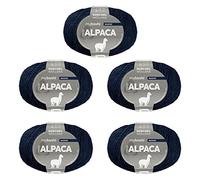 myboshi Alpaca-Wolle zum Häkeln/Stricken, temperaturregulierend, angenehm weich, für Damenoberbekleidung, Blau (Marine) 5 Knäuel