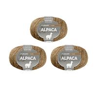 myboshi Alpaca-Wolle zum Häkeln/Stricken, temperaturregulierend, angenehm weich, für Damenoberbekleidung, Braun (Ocker) 3 Knäuel