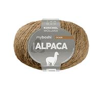 myboshi Alpaca-Wolle zum Häkeln/Stricken, temperaturregulierend, angenehm weich, für Damenoberbekleidung, Braun (Ocker), 1 Knäuel