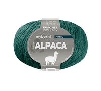 myboshi Alpaca-Wolle zum Häkeln/Stricken, temperaturregulierend, angenehm weich, für Damenoberbekleidung Blau (Petrol) 1 Knäuel