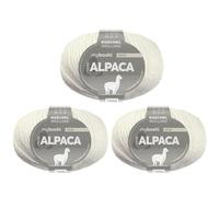 myboshi Alpaca-Wolle zum Häkeln/Stricken, temperaturregulierend, angenehm weich, für Damenoberbekleidung, Weiß (Weiß) 3 Knäuel