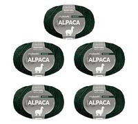 myboshi Alpaca-Wolle zum Häkeln/Stricken, temperaturregulierend, angenehm weich, für Damenoberbekleidung, Grün (Smaragd) 5 Knäuel