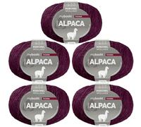 myboshi Alpaca-Wolle zum Häkeln/Stricken, temperaturregulierend, angenehm weich, für Damenoberbekleidung, Rosa (Fuchsia), 5 Knäuel