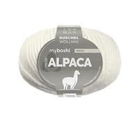myboshi Alpaca-Wolle zum Häkeln/Stricken, temperaturregulierend, angenehm weich, für Damenoberbekleidung, Weiß (Weiß), 1 Knäuel