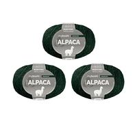 myboshi Alpaca-Wolle zum Häkeln/Stricken, temperaturregulierend, angenehm weich, für Damenoberbekleidung, Grün (Smaragd) 3 Knäuel