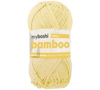 myboshi Bamboo, natürlich weiches Bambus-Baumwollgarn, zum Häkeln und Stricken, strapazierfähig, 50g, 125m, Gelb (Vanille), 1 Knäuel