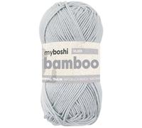 myboshi Bamboo, natürlich weiches Bambus-Baumwollgarn, zum Häkeln und Stricken, strapazierfähig, 50g, 125m, Grau (Silber), 1 Knäuel