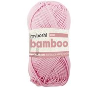 myboshi Bamboo, natürlich weiches Bambus-Baumwollgarn, zum Häkeln und Stricken, strapazierfähig, 50g, 125m, Rosa (Rose), 1 Knäuel