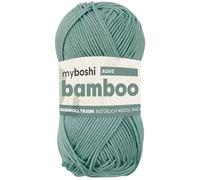 myboshi Bamboo, natürlich weiches Bambus-Baumwollgarn, zum Häkeln und Stricken, strapazierfähig, 50g, 125m, Grün (Agave), 1 Knäuel