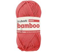 myboshi Bamboo, natürlich weiches Bambus-Baumwollgarn, zum Häkeln und Stricken, strapazierfähig, 50g, 125m, Rot (Himbeer), 1 Knäuel