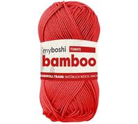 myboshi Bamboo, natürlich weiches Bambus-Baumwollgarn, zum Häkeln und Stricken, strapazierfähig, 50g, 125m, Rot (Tomate), 1 Knäuel