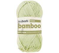 myboshi Bamboo, natürlich weiches Bambus-Baumwollgarn, zum Häkeln und Stricken, strapazierfähig, 50g, 125m, Grün (Pistazie), 1 Knäuel