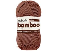myboshi Bamboo, natürlich weiches Bambus-Baumwollgarn, zum Häkeln und Stricken, strapazierfähig, 50g, 125m, Braun (Kastanie), 1 Knäuel