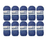myboshi Bamboo, natürlich weiches Bambus-Baumwollgarn, zum Häkeln und Stricken, strapazierfähig, 50g, 125m, Blau (Blaubeere), 10 Knäuel
