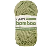 myboshi Bamboo, natürlich weiches Bambus-Baumwollgarn, zum Häkeln und Stricken, strapazierfähig, 50g, 125m, Grün (Olive), 1 Knäuel