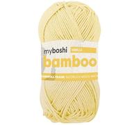 myboshi Bamboo, natürlich weiches Bambus-Baumwollgarn, zum Häkeln und Stricken, strapazierfähig, 50g, 125m, Gelb (Vanille), 1 Knäuel