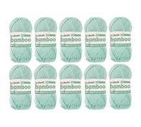myboshi Bamboo, natürlich weiches Bambus-Baumwollgarn, zum Häkeln und Stricken, strapazierfähig, 50g, 125m, Grün (Minze), 10 Knäuel